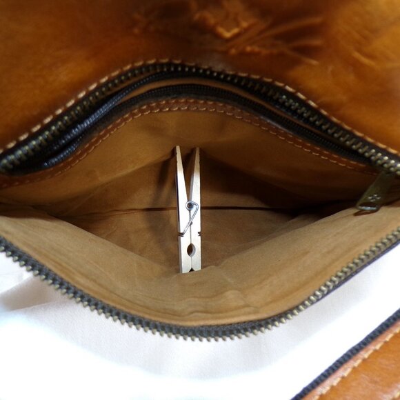Patricia Nash Francesca Brown Leather Crossbody Organizer Bag #1016 - Picture 15 of 16